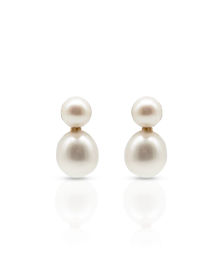 Loraine Double Pearl Earrings - SimplyO