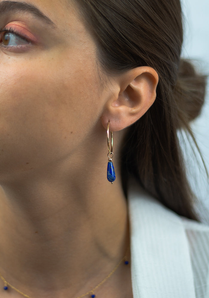 Lapislazuli Hoop Earrings - SimplyO