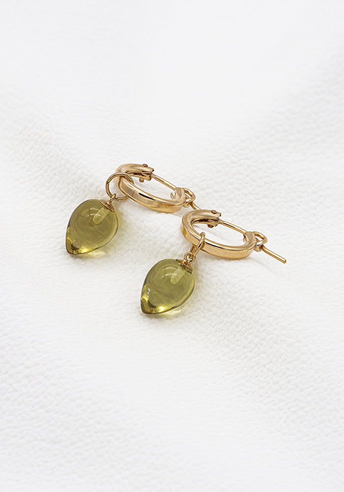 Gold Creolen Lemon Citrin Pendel - SimplyO