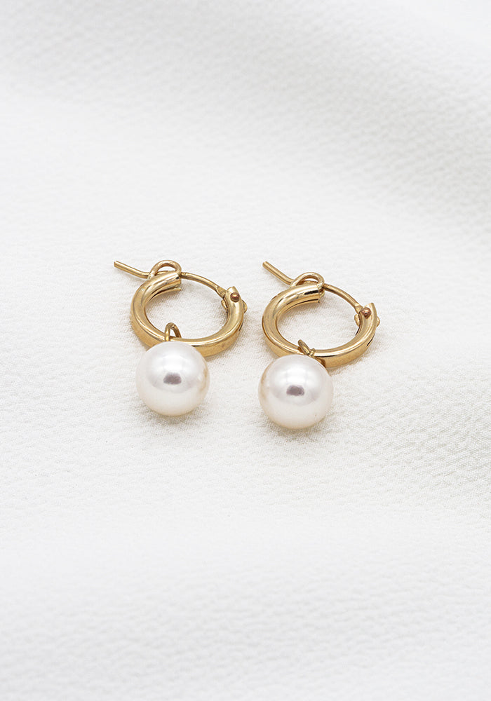 Nia Pearl Hoop Earrings - SimplyO