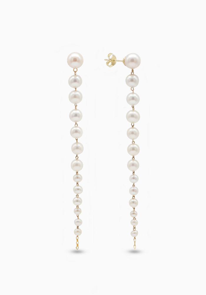 Feine Goldohrringe mit Süßwasserperlen – Cascade de Perles - Simply O