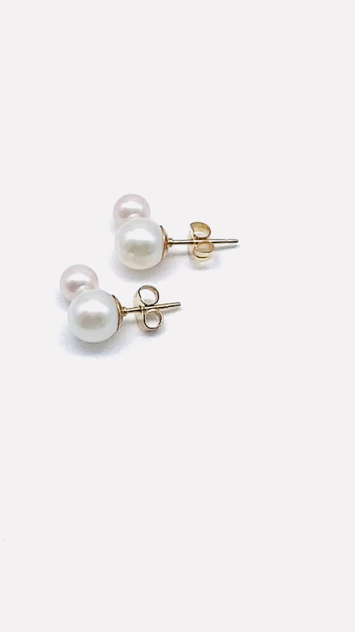 Serafina Double Pearl Studs