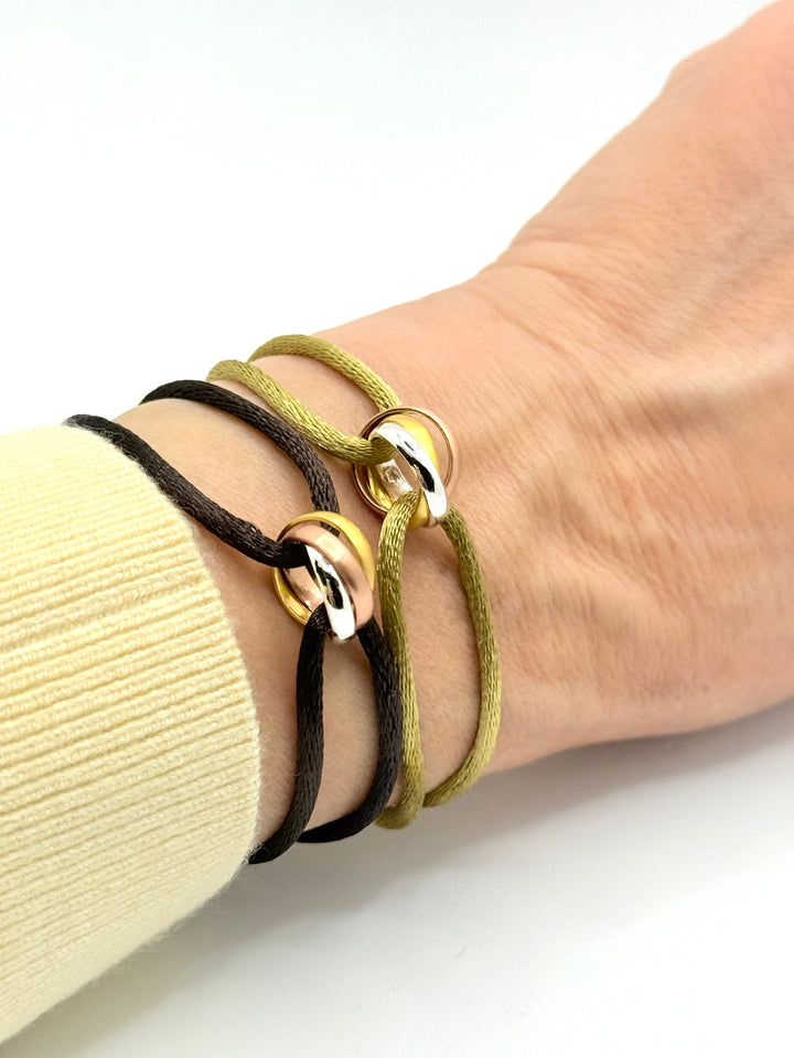 3 Rings Bracelet – Satin Cord