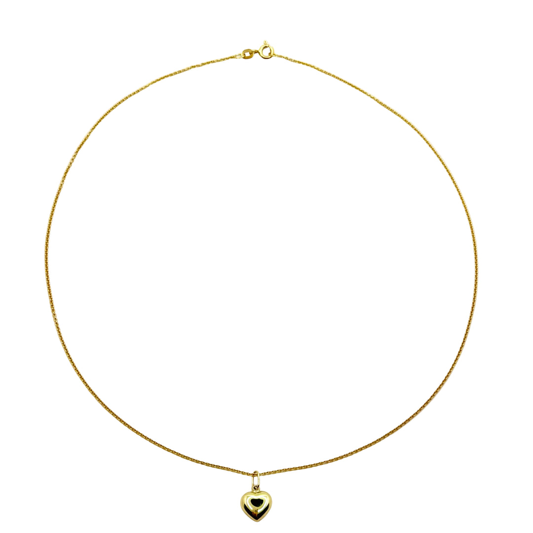 Feine Halskette aus 14 Karat Gold mit kleinem Herzanhänger – Simply O 