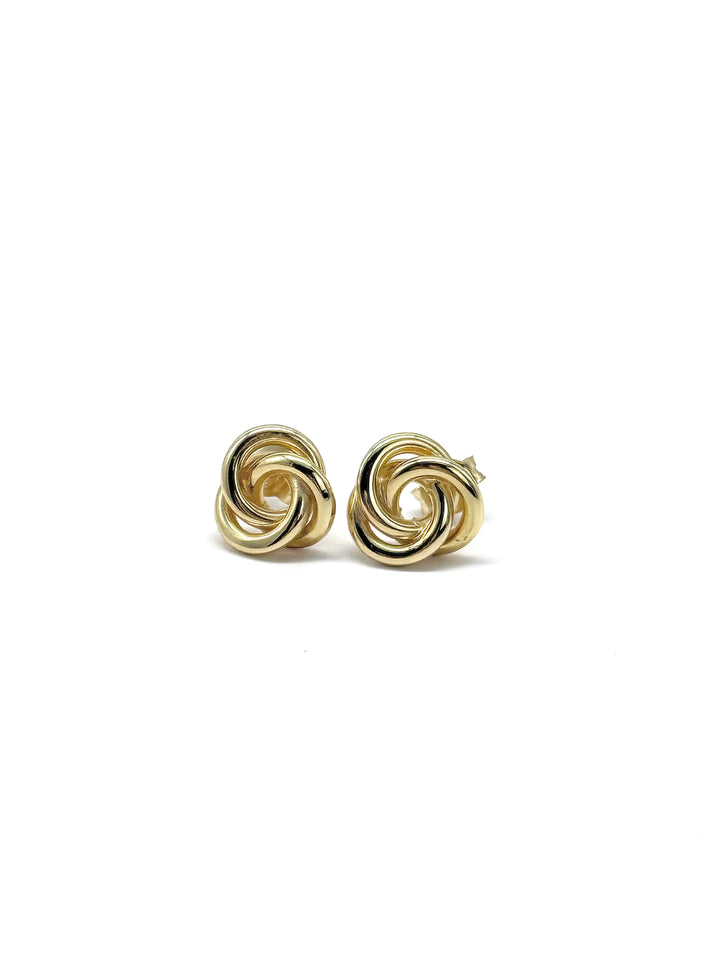 Noa Knoten Ohrstecker aus 925 Sterling Silber mit 18k Vergoldung Frontalansicht
