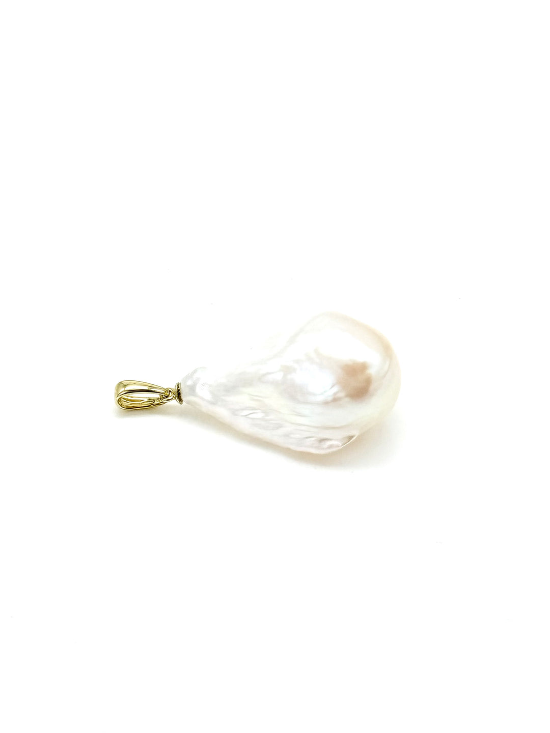 Barockperlen Anhänger 30 mm mit Öse aus massivem 14k Gelbgold