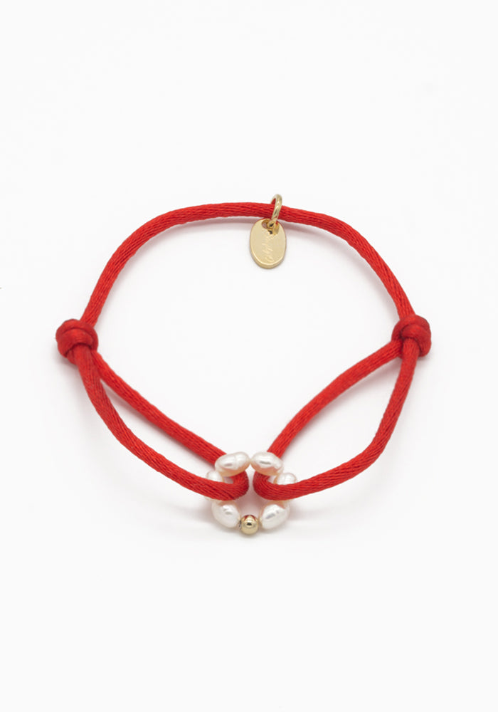 Sina Kordelarmband - Rot - Perlenarmband - SimplyO Jewelry