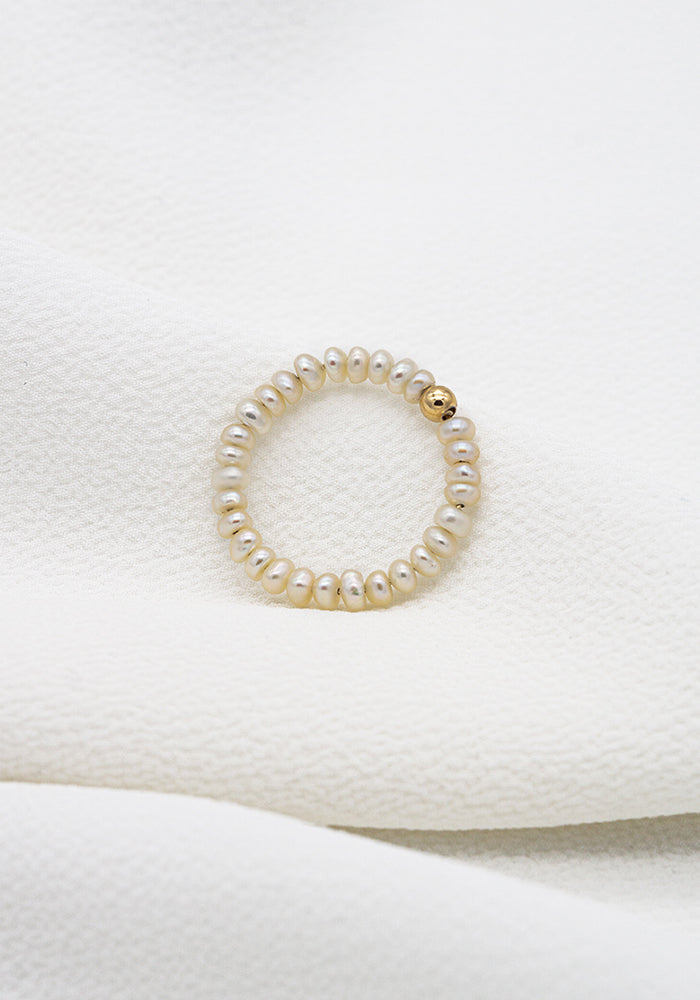 Perlenring Gold - White Pearl Ring - SimplyO Jewelry