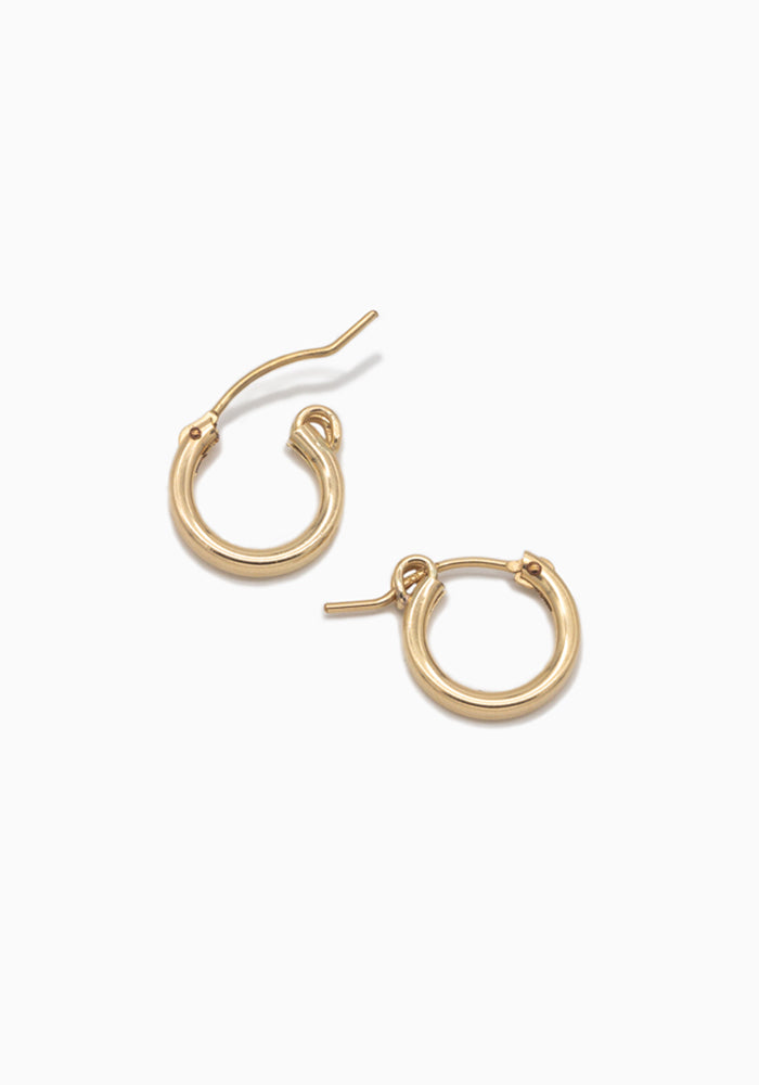 Goldene Hoop Ohrringe - Hoop Ohrringe Classic Small - Creolen Gold Klein - SimplyO Jewelry