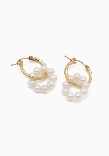 Louis Vuitton Cultured Pearl Hoop Earrings