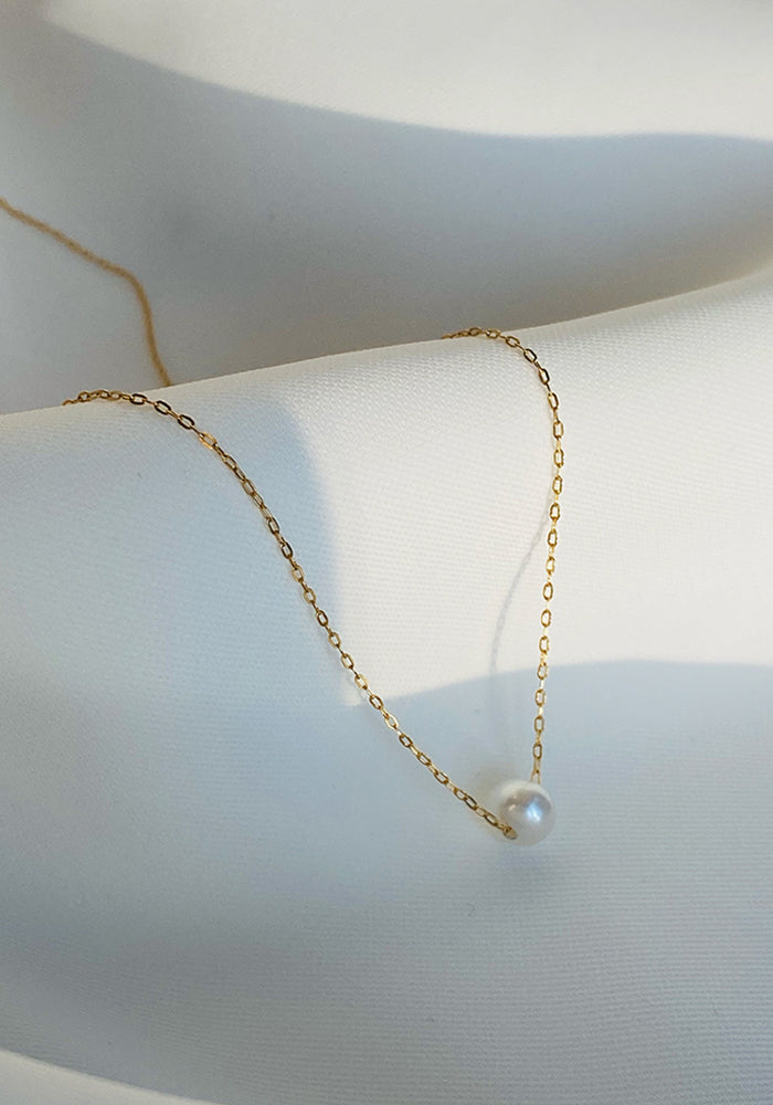 Solitär Kette - Zierliche Perlenkette- SimplyO Jewelry