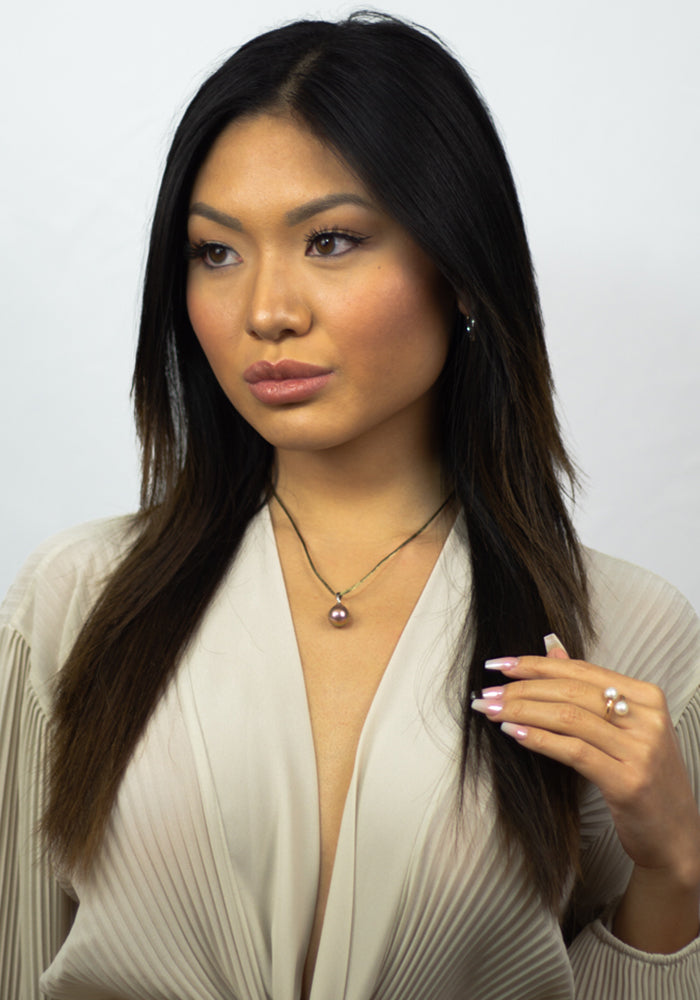 Ming Perlenkette - Ming Perlen Anhänger aus Weißgold - Edison Perle - SimplyO Jewelry