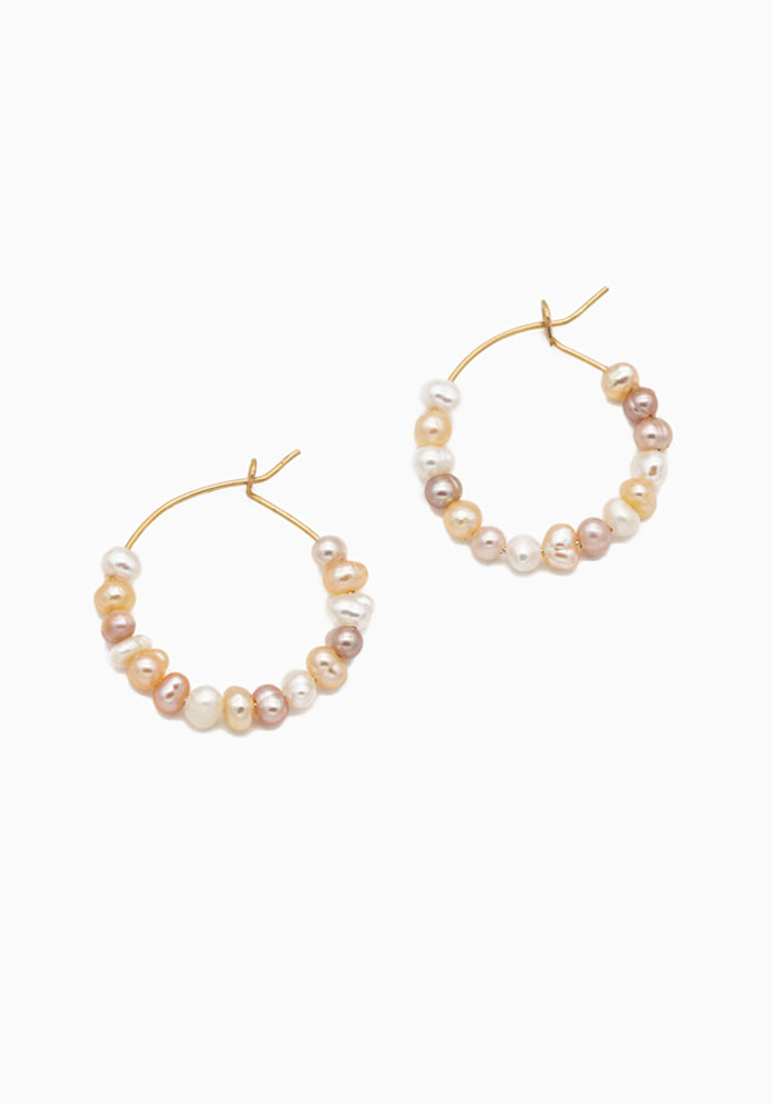 Pearl Hoops Milla - Creolen mit bunten Perlen - SImplyO Jewelry