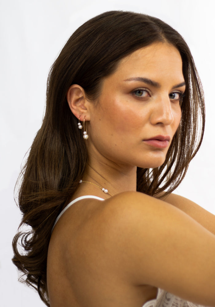 Grande Bisous de Perles Earrings - Perlenohrringe Gold - SimplyO Jewelry