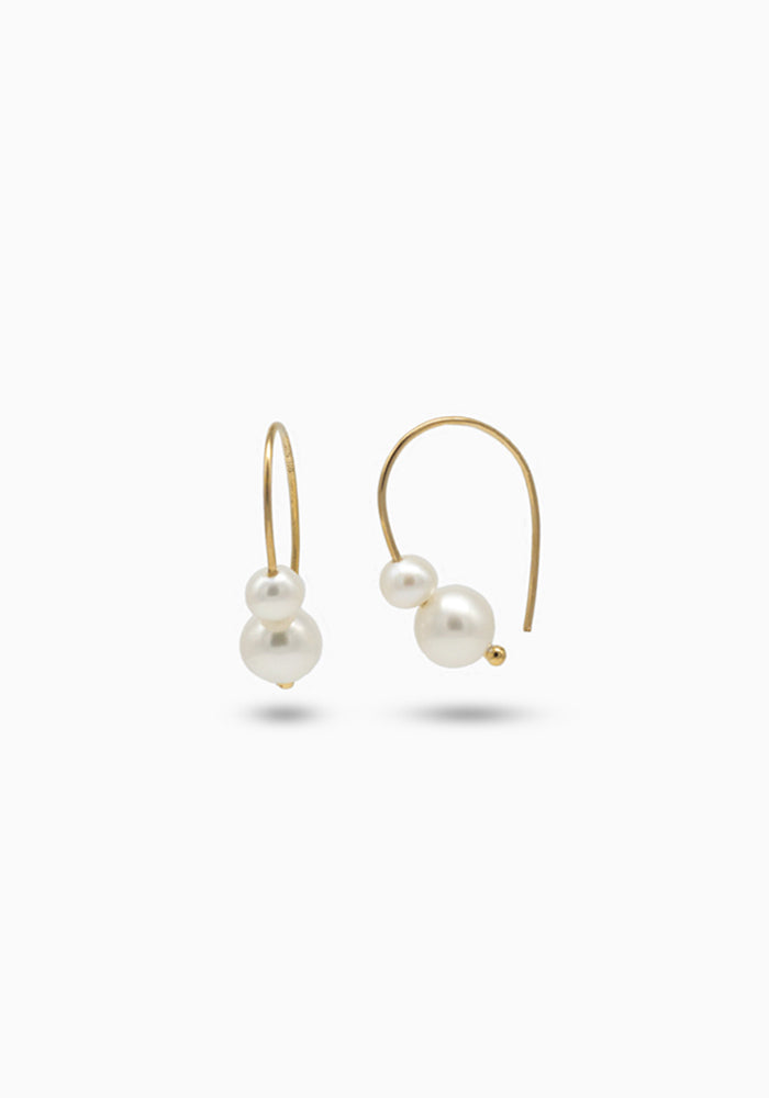 Perlen Ohrhänger - Petit Bisous de Perles Earrings - Perlen Ohrringe - Perlen Gold Creolen - SimplyO Jewelry