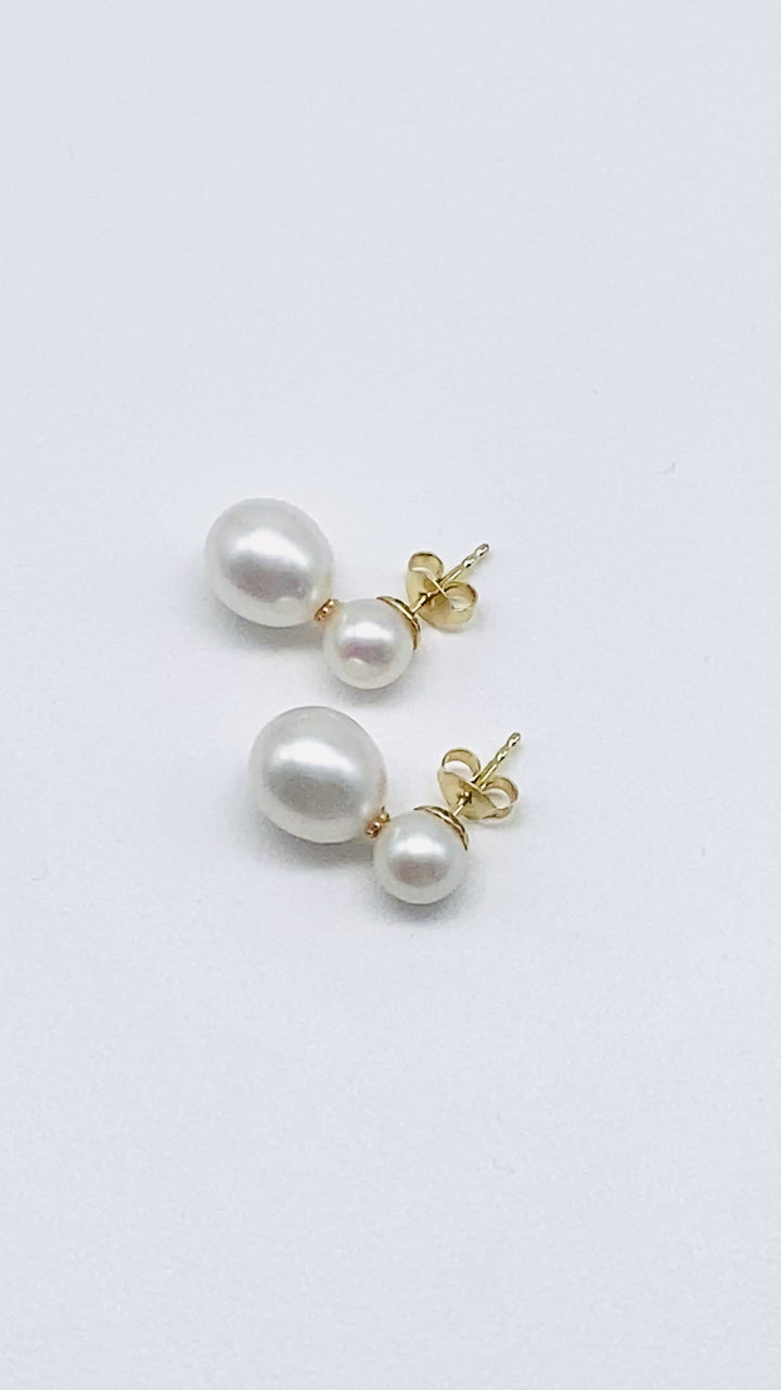 Loraine Double Pearl Earrings