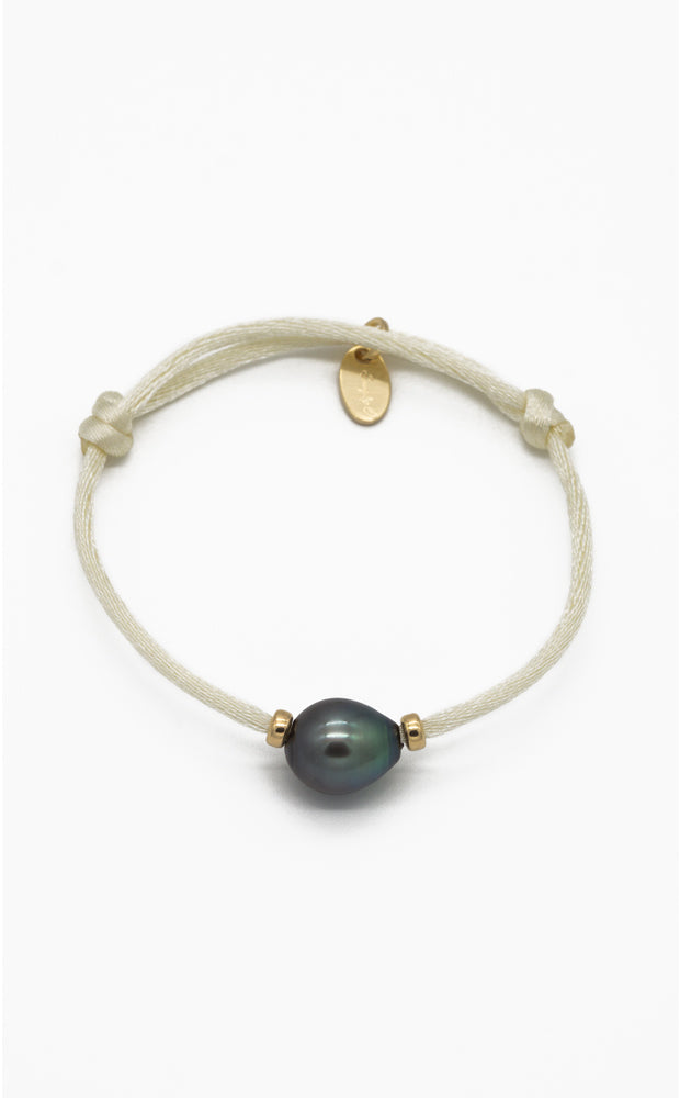 Satinkordel Armband mit Tahiti Perle - SimplyO Jewelry