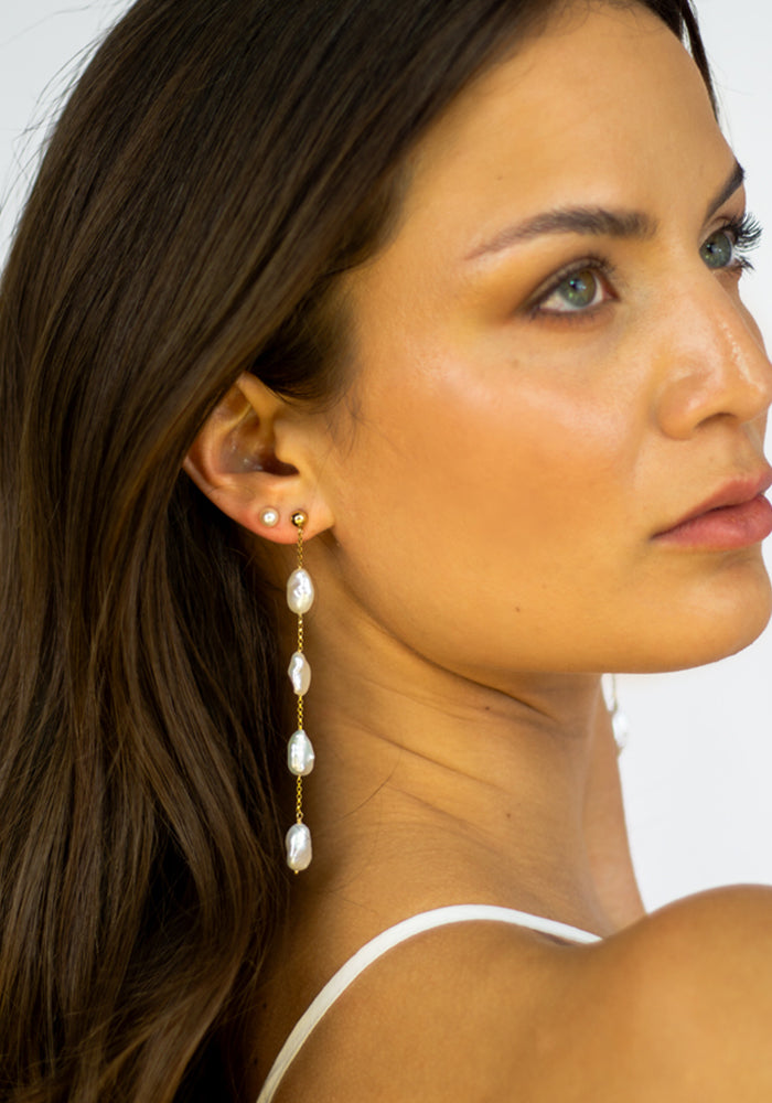 Vivienne Earrings - Perlenohrringe Gold - SimplyO Jewelry