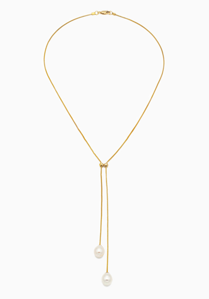 Y-Necklace Pearl Drop - Lange Perlenkette -SimplyO Jewelry