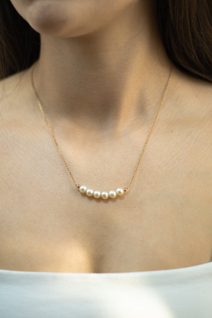 Perlensteg Halskette Ela Rosegold - SimplyO Jewelry