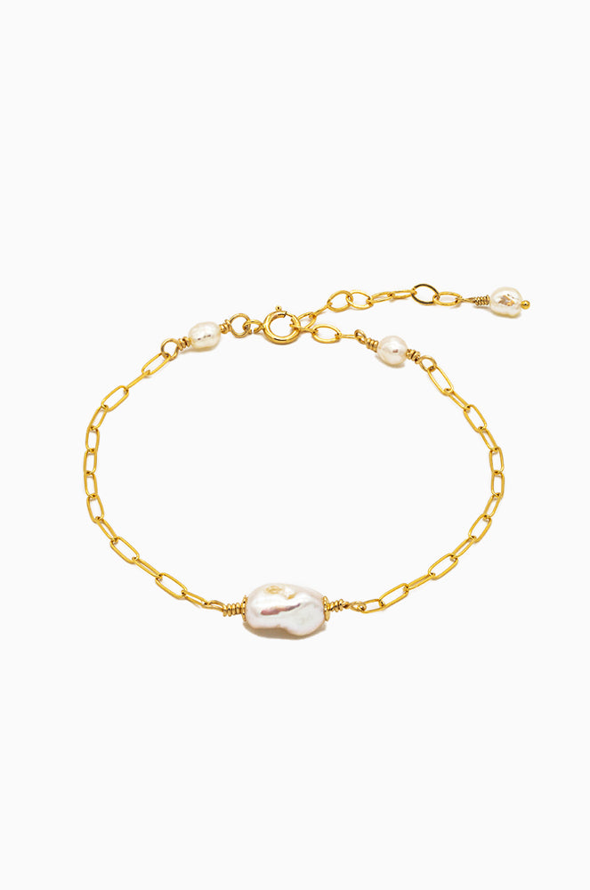 Goldarmband Nia mit Keshi Perle - SimplyO Jewelry